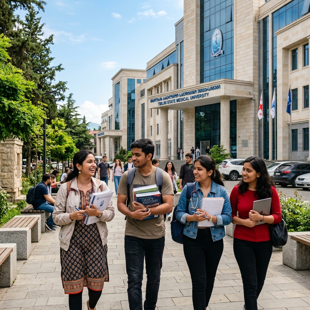 Indian Medical Students at Medical University Campus in Uzbekistan